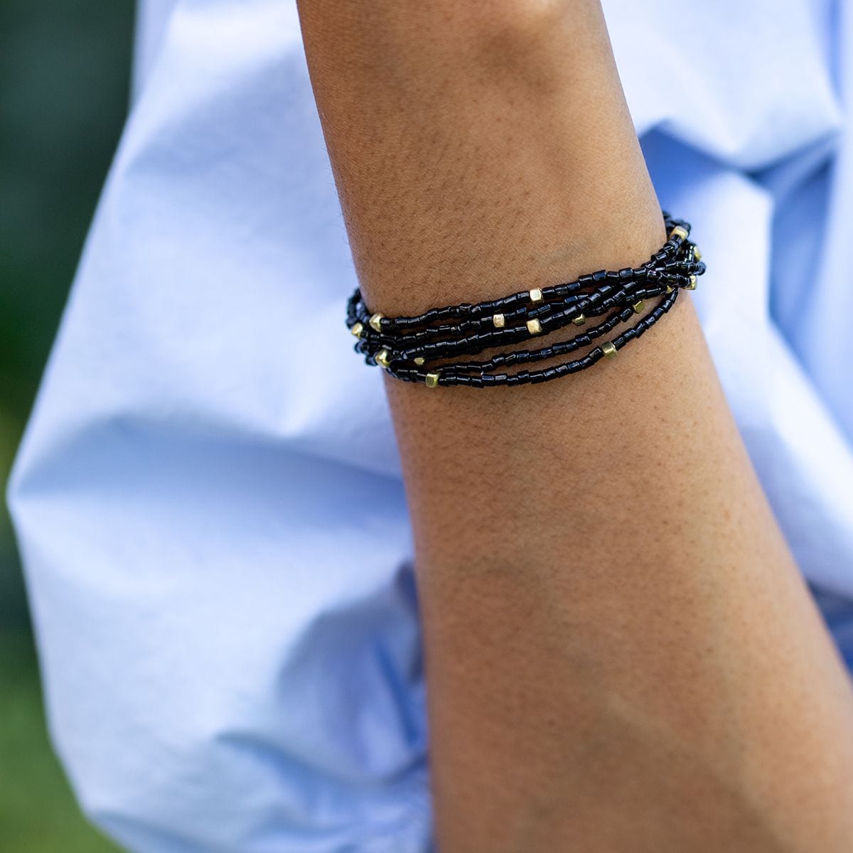 Anju Jewelry Seed-Bead Stretchy Bunch Bracelets – Lush Onyx - Little Miss Muffin Children & Home