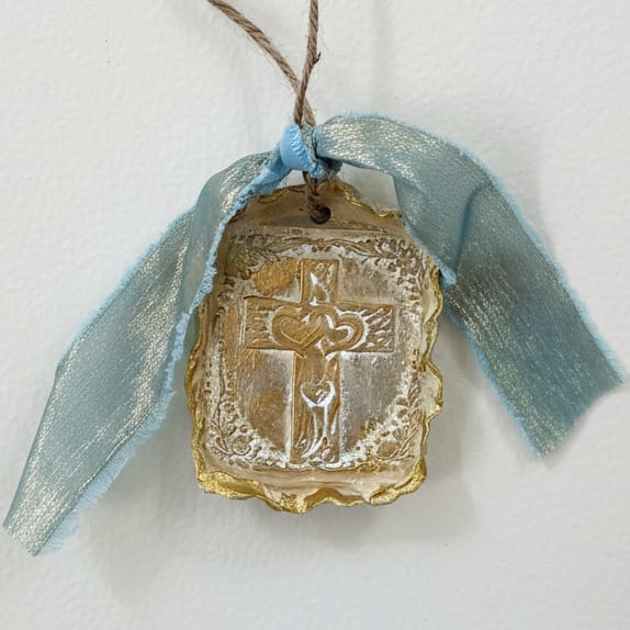 Crucifix with Two Rings Religious Plaque
