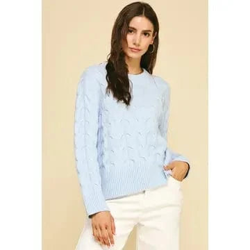crew neck baby blue womens sweater