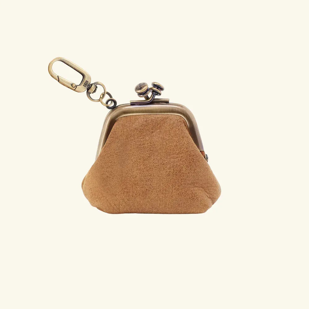 Hobo Run Frame Pouch in Buffed Leather - Whiskey Coin Purse