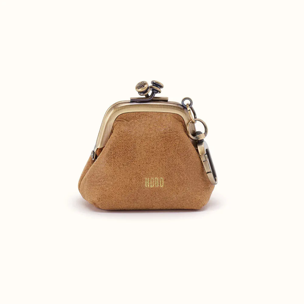 Hobo Run Frame Pouch in Buffed Leather - Whiskey Coin Purse
