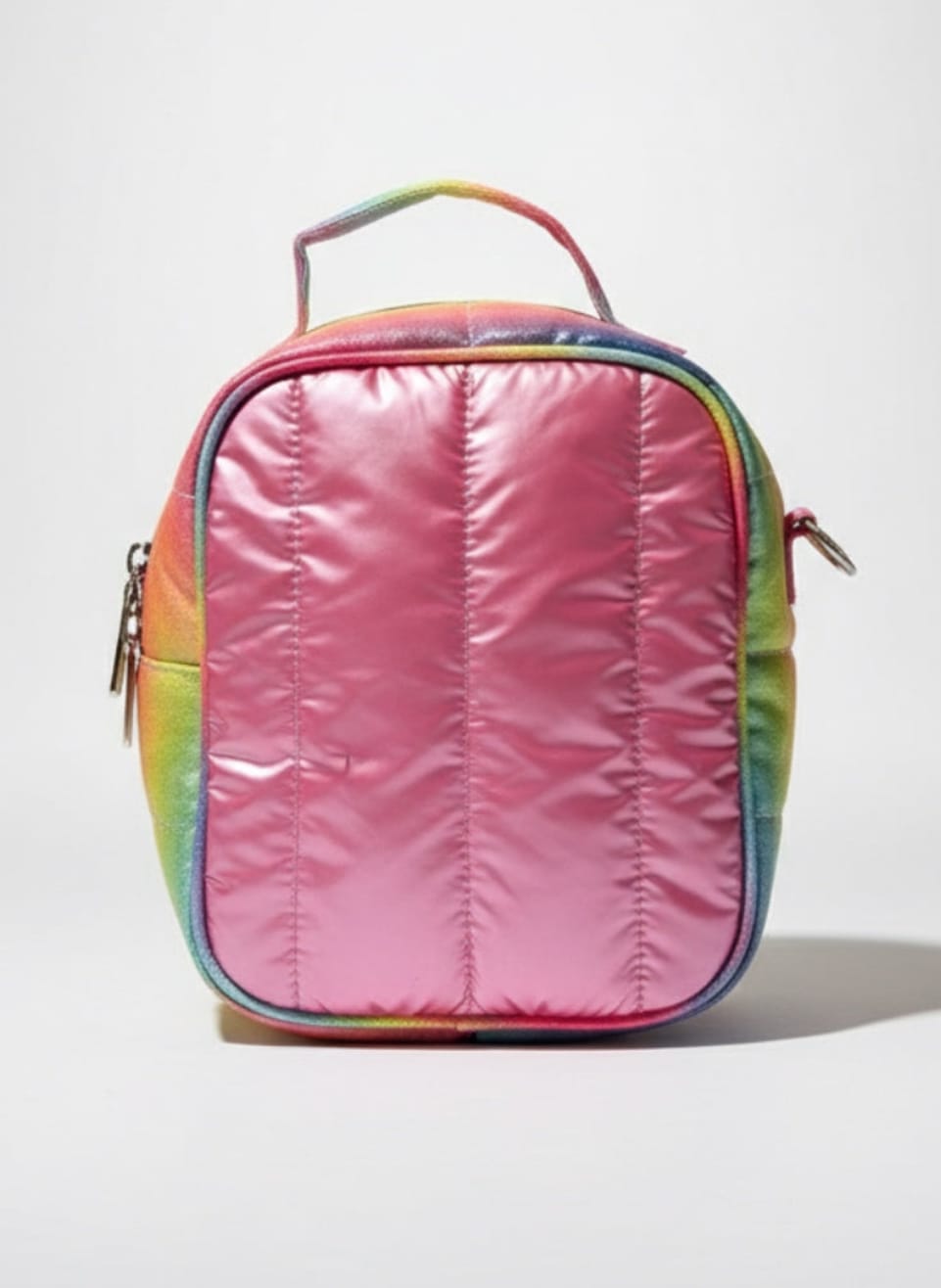 Bari Lynn Puff Stripe Lunchbox – Pink