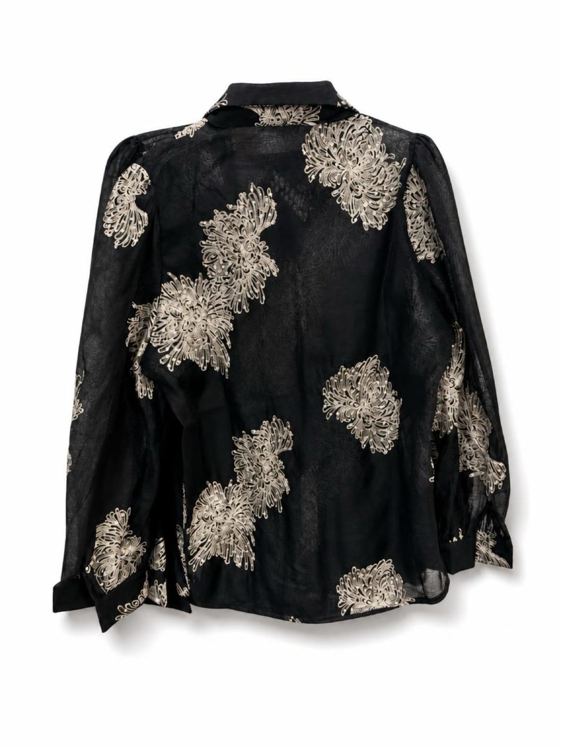 Pumba Black Organza Long Sleeve Shirt by Timmy Woods Beverly Hills