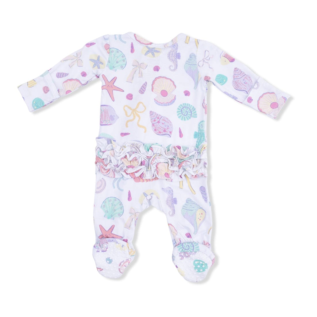 Beach Days 2 Way Ruffle Back Zipper Footie