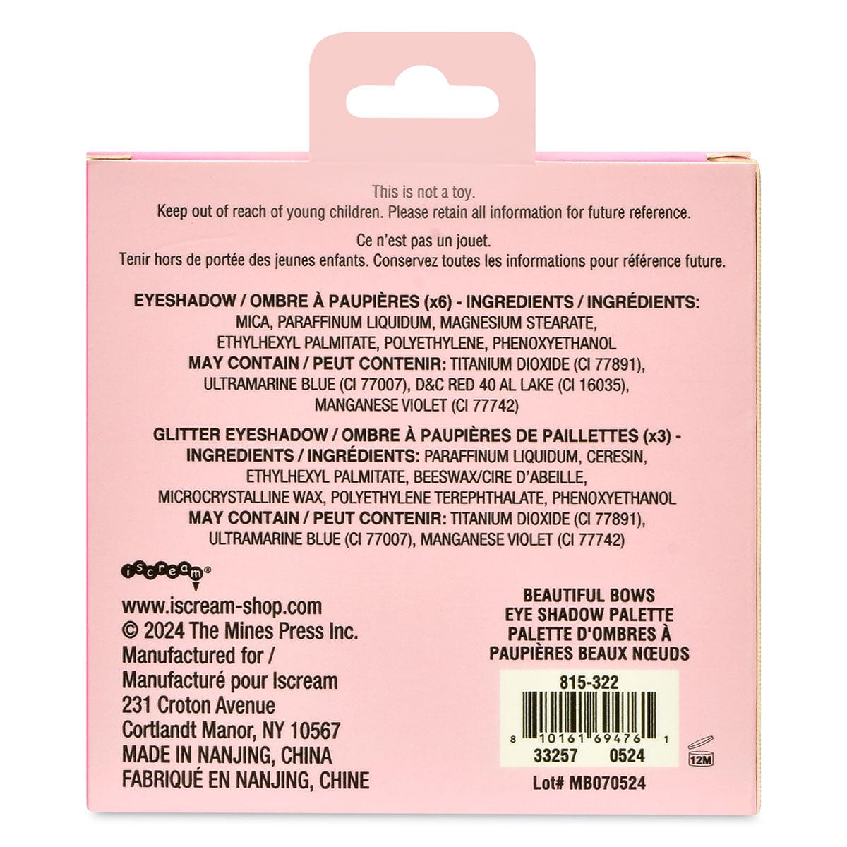 iScream iScream Beautiful Bows Eye Shadow Palette - Little Miss Muffin Children & Home