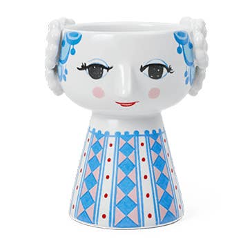 Bjørn Wiinblad Eva Blue 3.7" Ceramic 3D Candle Holder