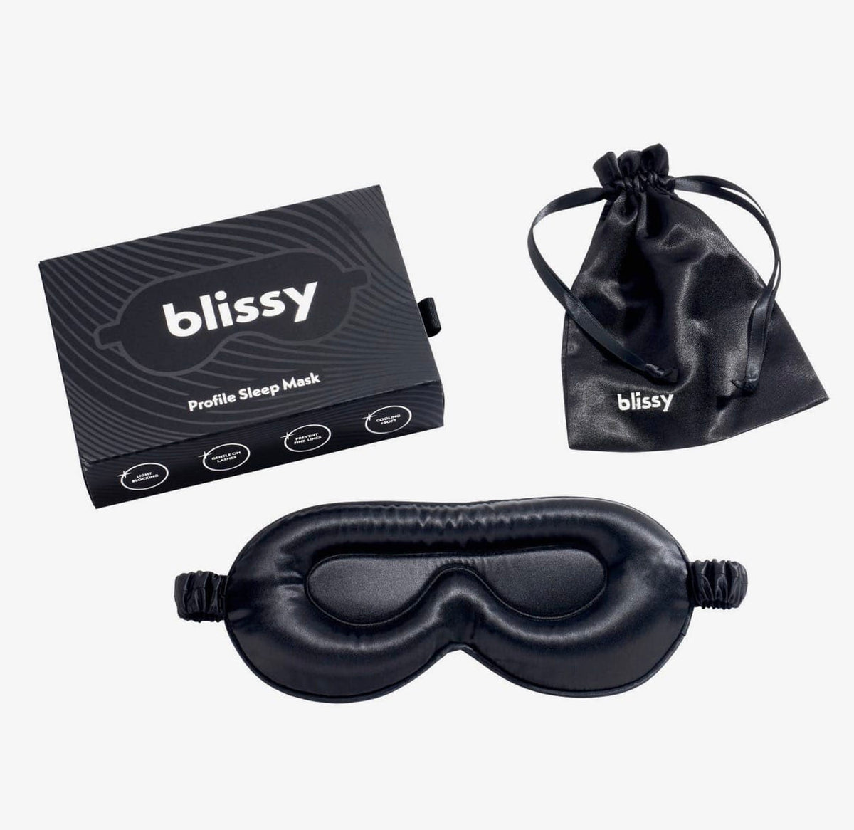 Black Profile Silk Sleep Mask