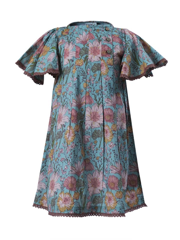 Blue Floral Angel Wing Dress