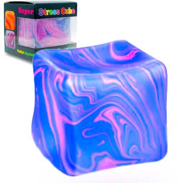 Blue Marble Cube Slow Rising Stress Relief Squeeze Toy Box