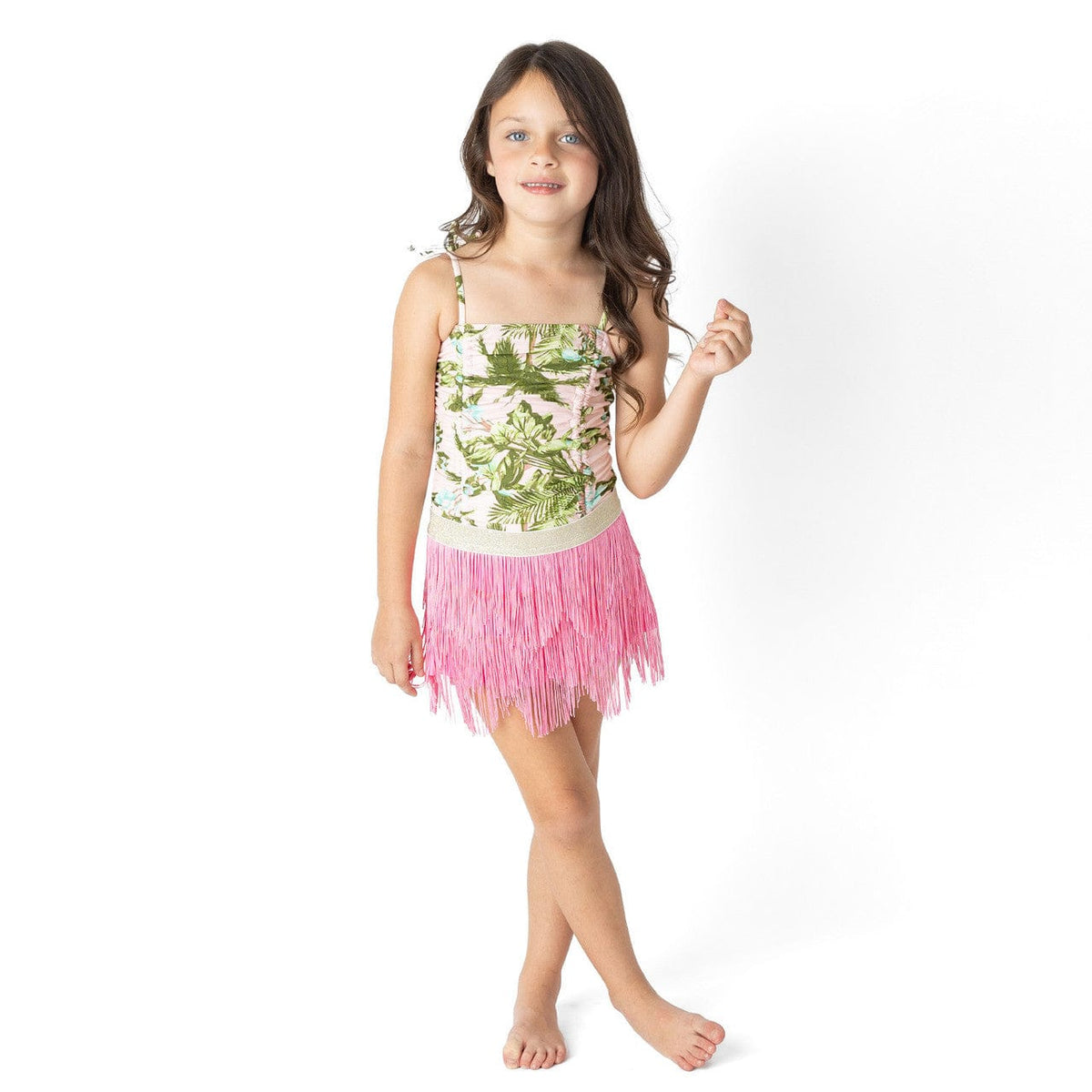 Blush Tropics 1pc & Fringe Skirt