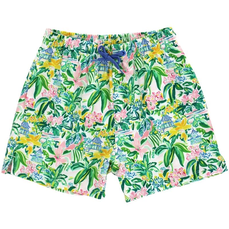Bailey Boys Board Shorts in Pagoda Gardens - Little Miss Muffin Children & Home