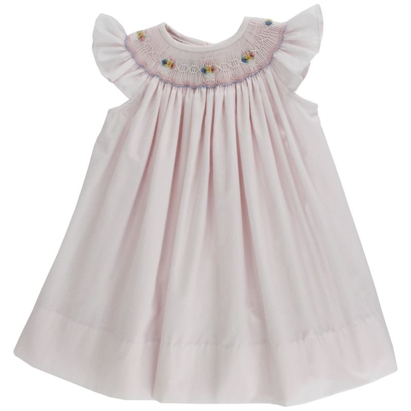 Bouquet Smocked Pink Bishop Dress