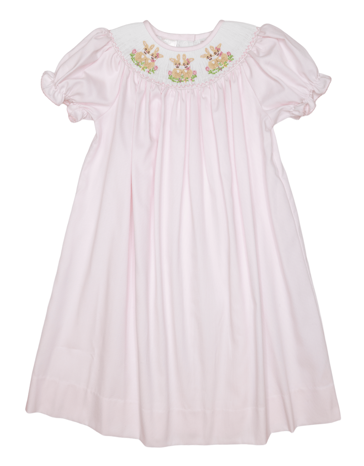 smocked bunny dress Emma Bishop Pink / 24M Short puff sleeves and Days:12 Days RCT-Bev-202404 Off-the-Shoulder A-Line Tulle Yellow