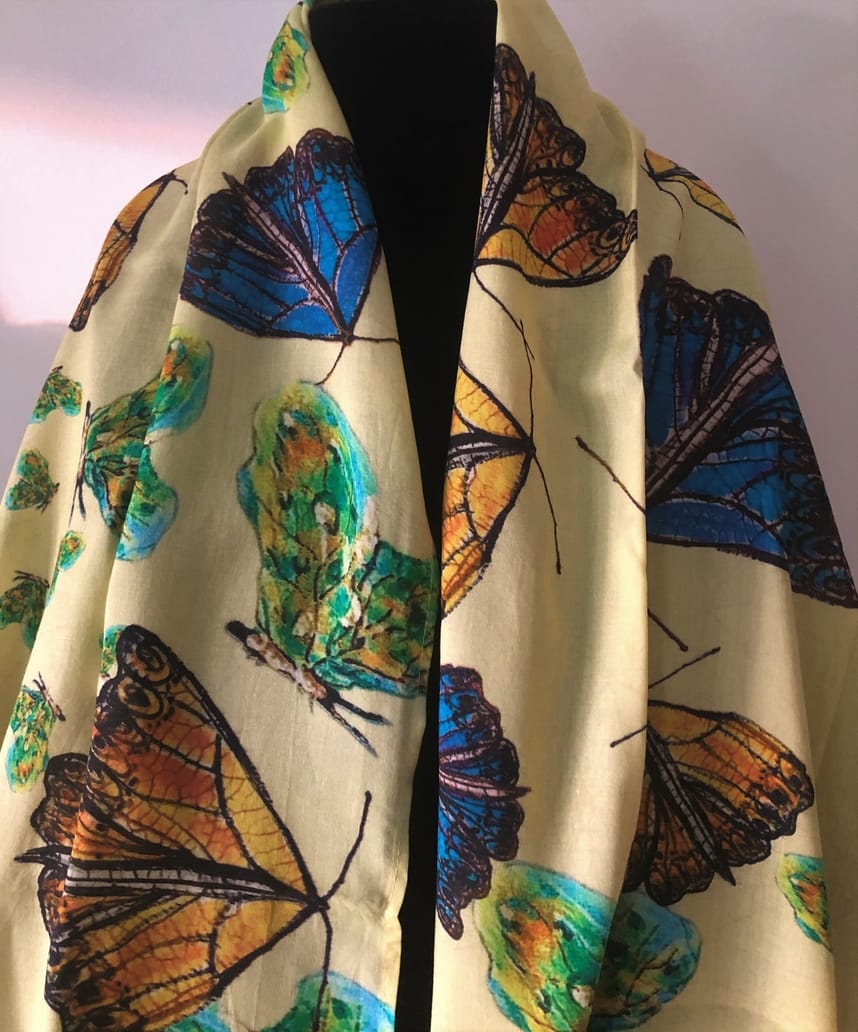 Butterfly Creation Cotton Scarf