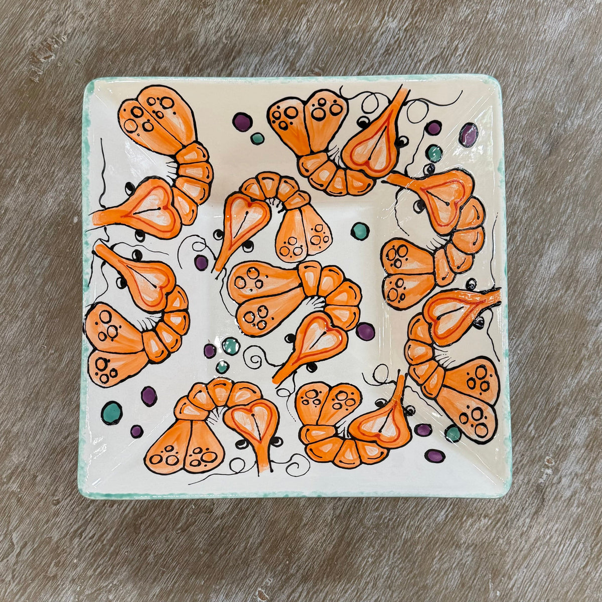 Boiled Shrimp Large Square Bowl