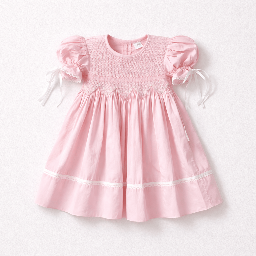 Nicole Smocked Bodice Dress in Pink