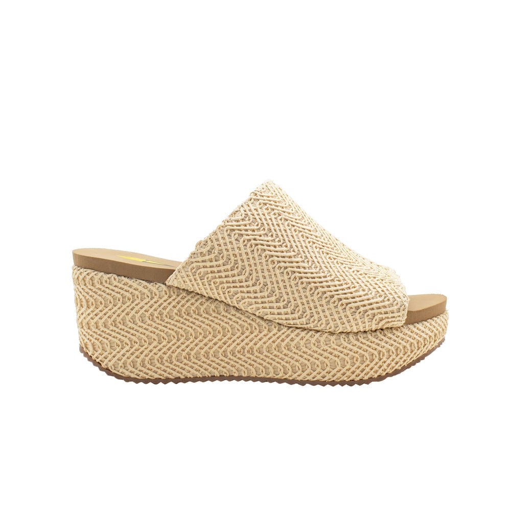 Volatile Volatile Canteen Metallic Braided Fabric Wedge Sandals in Natural - Little Miss Muffin Children & Home