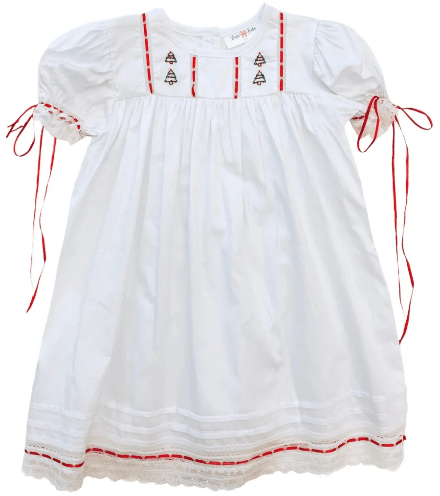 Heirloom Christmas Tree Lace Dress 18m