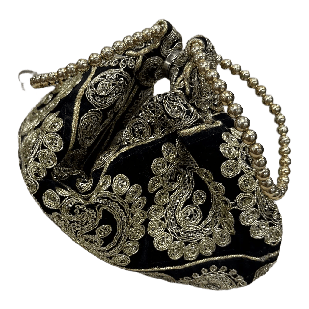 Sibylla Delphica Silk Brocade Sari Clutch Bag in Black