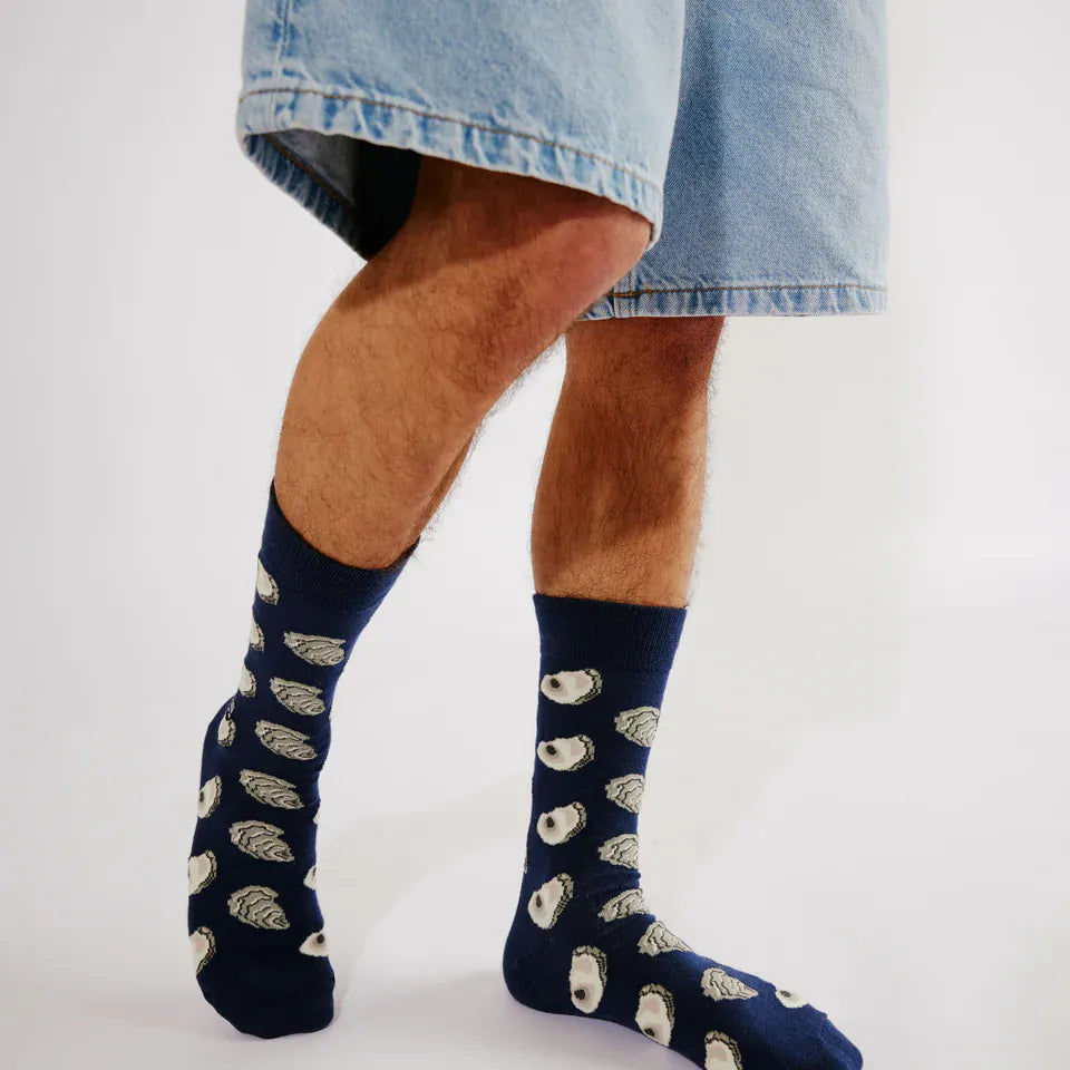 Navy Oyster Socks