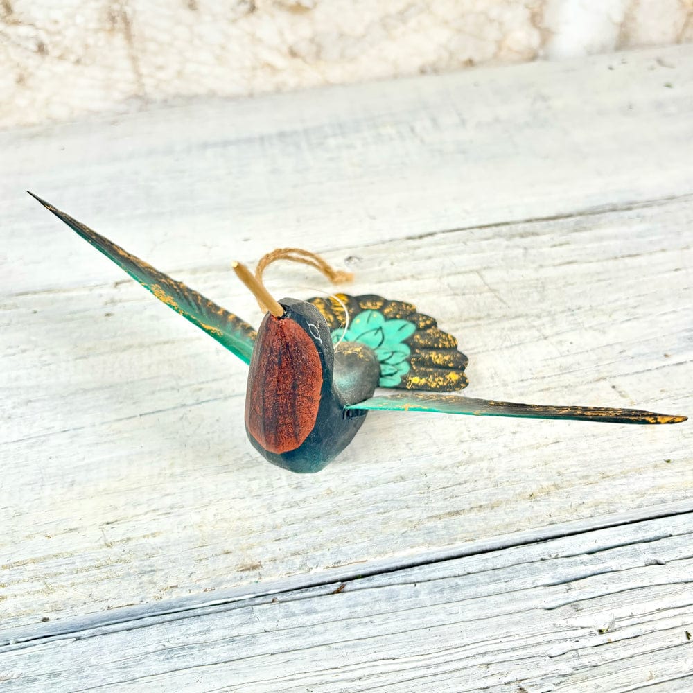 180 Degrees 180 Degrees 7"-8" Hand Carved Wood Hummingbird Ornament, 4 Styles Available - Little Miss Muffin Children & Home