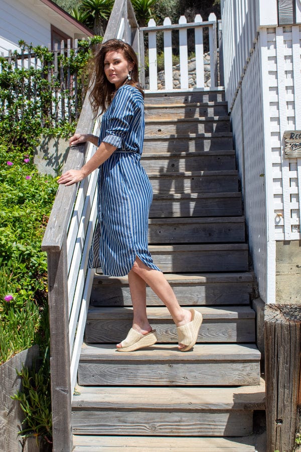 Volatile Volatile Canteen Metallic Braided Fabric Wedge Sandals in Natural - Little Miss Muffin Children & Home