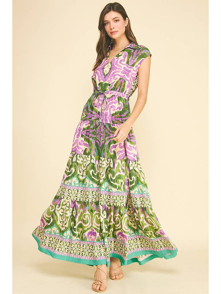 Cap Sleeve Bohemian Maxi Dress