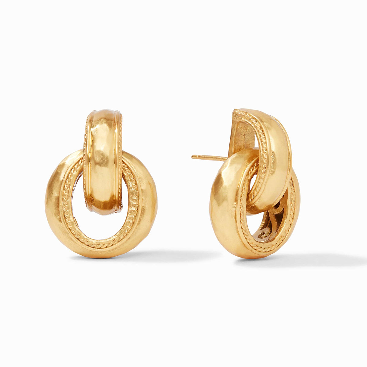 Gold Cannes Doorknocker Earring