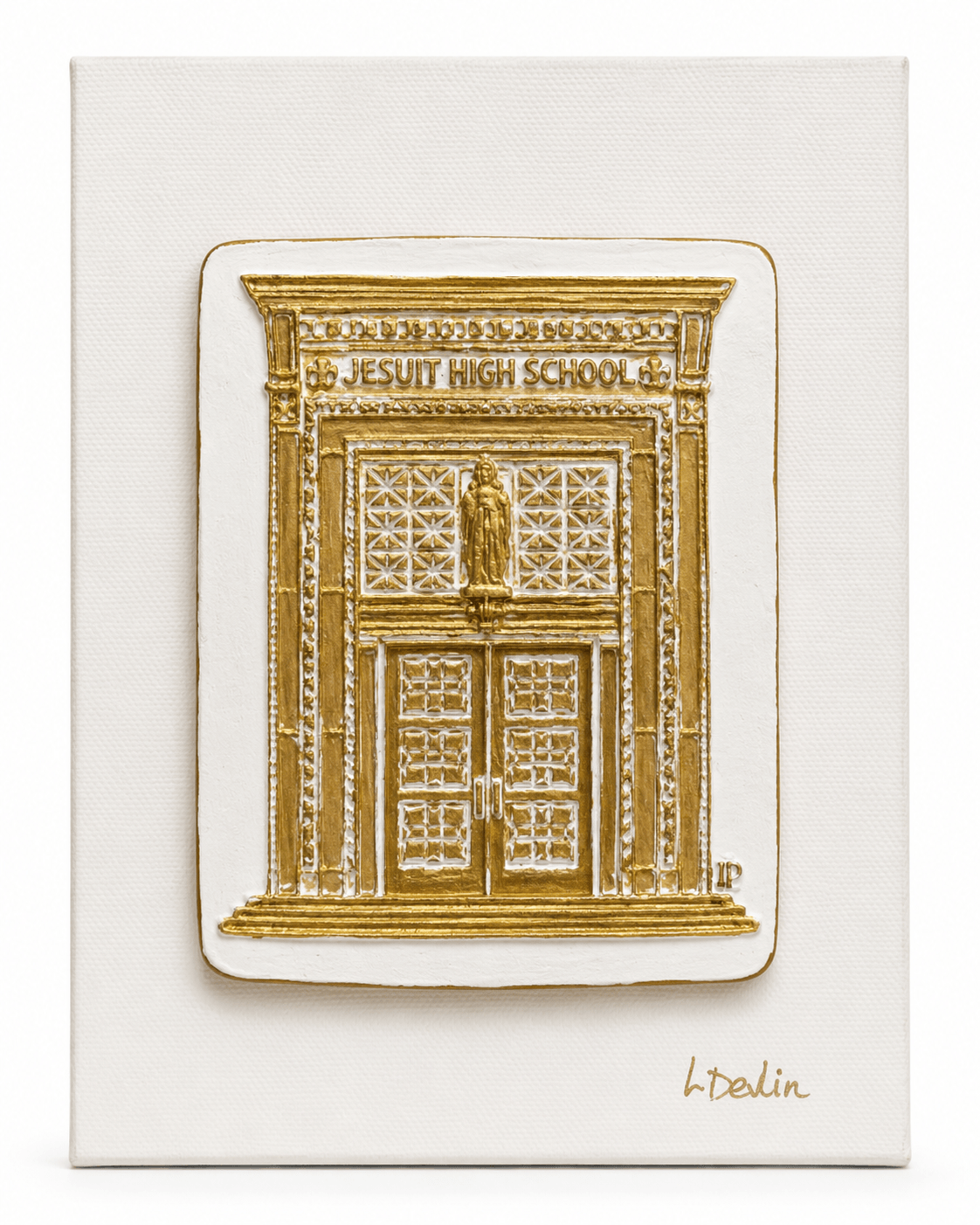 Jesuit Clay Piece on Canvas