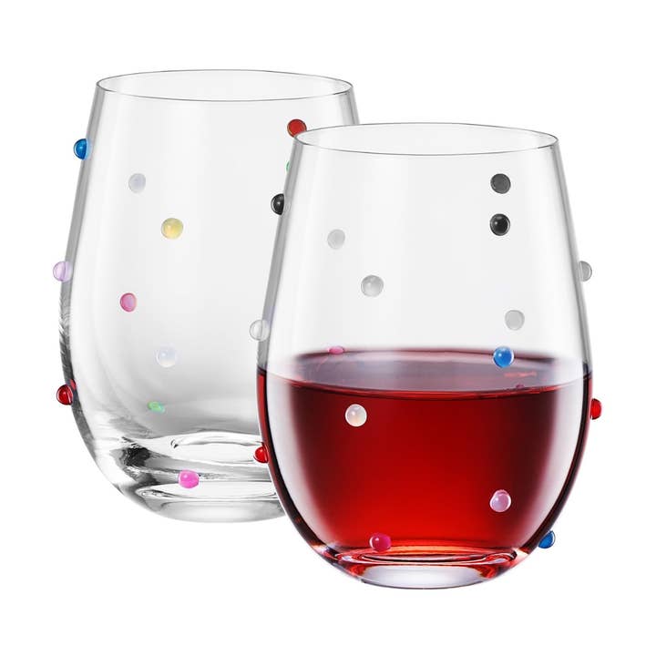 Colorful Confetti Stemless Wine Glass