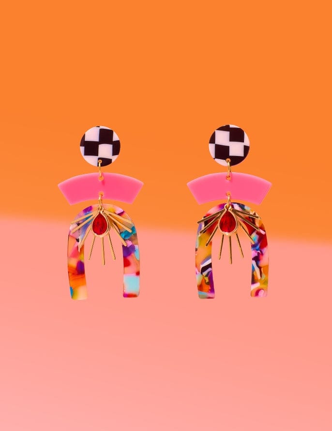 Tribe + Temple Tribe + Temple Confetti Multi Mixed Media Earrings - Little Miss Muffin Children & Home