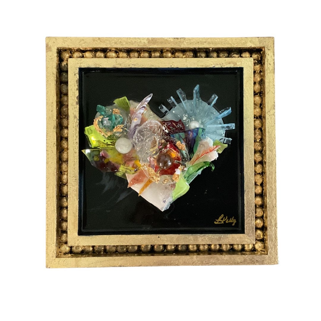 Laurie Kelly Art Studio Gold Framed Heart Art 8x8 - Little Miss Muffin Children & Home