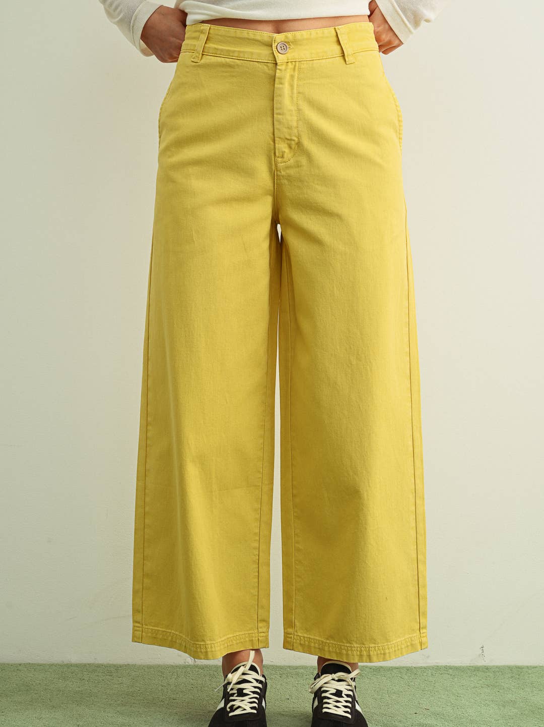 Cotton Barrel Pants in Lemon