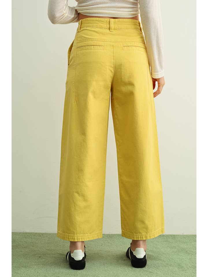 Cotton Barrel Pants in Lemon