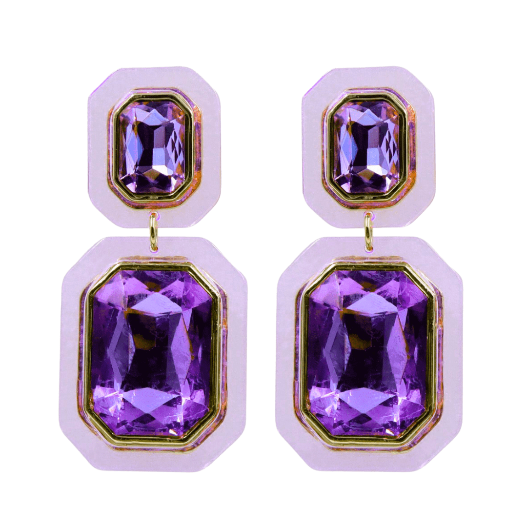 Brianna Cannon Wholesale Brianna Cannon Lavender Crystal Drop Earrings - Little Miss Muffin Children & Home