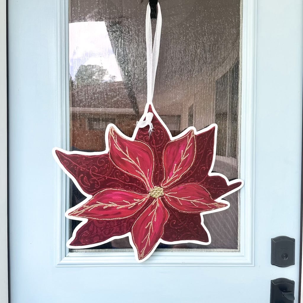 Poinsettia door hanger