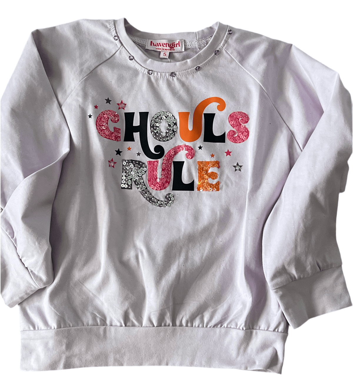 Ghouls Rule Halloween sweatshirt in lilac