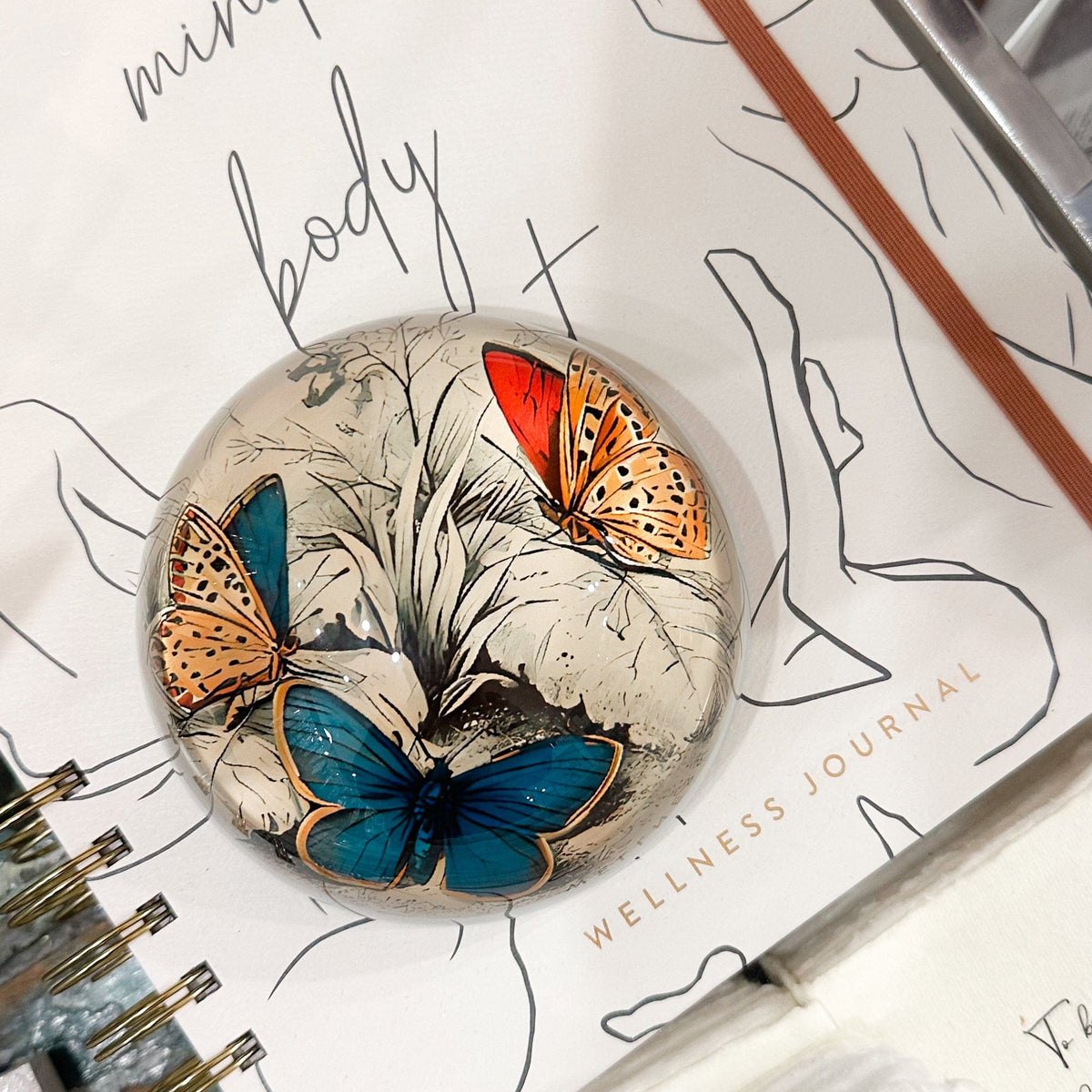 Flowers and Butterflies Paperweight