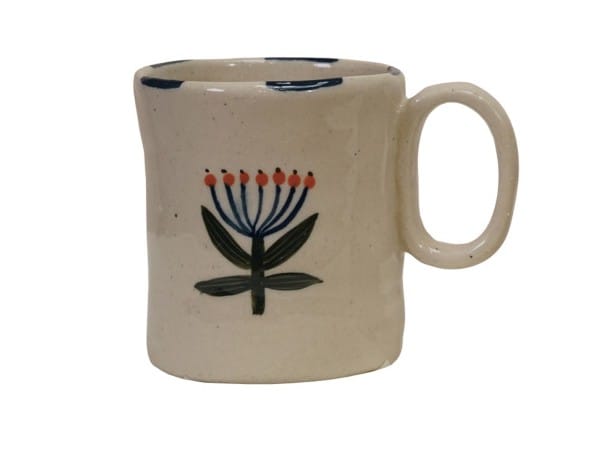 Hand-Painted Stoneware 5oz Mug, 4 Styles Available