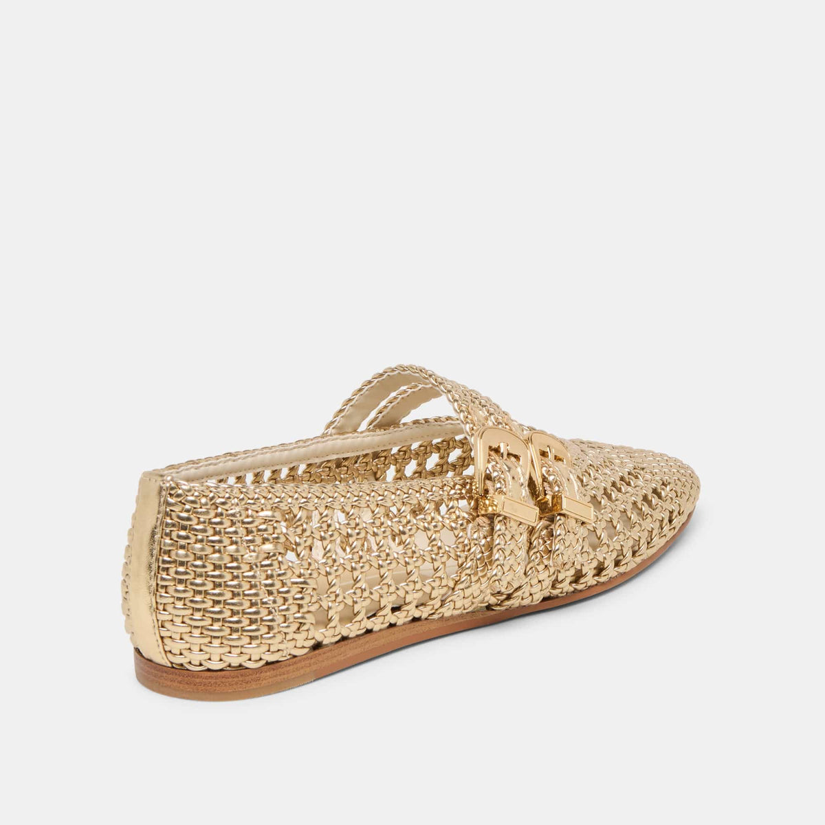 Baylee Gold Woven Stella Ballet Flats