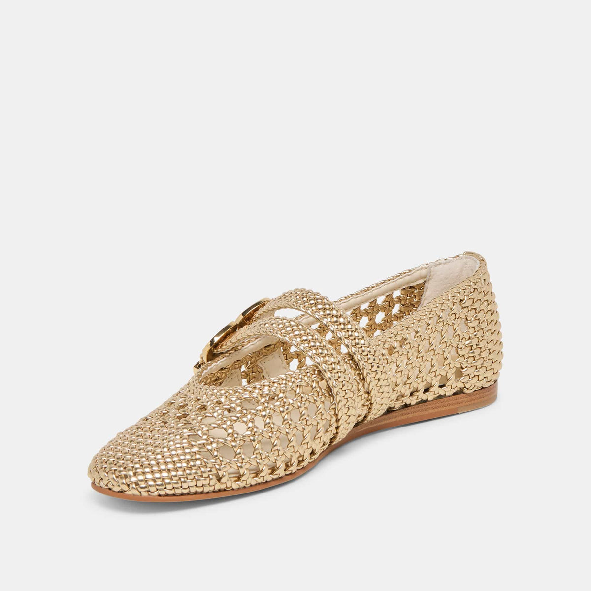 Baylee Gold Woven Stella Ballet Flats