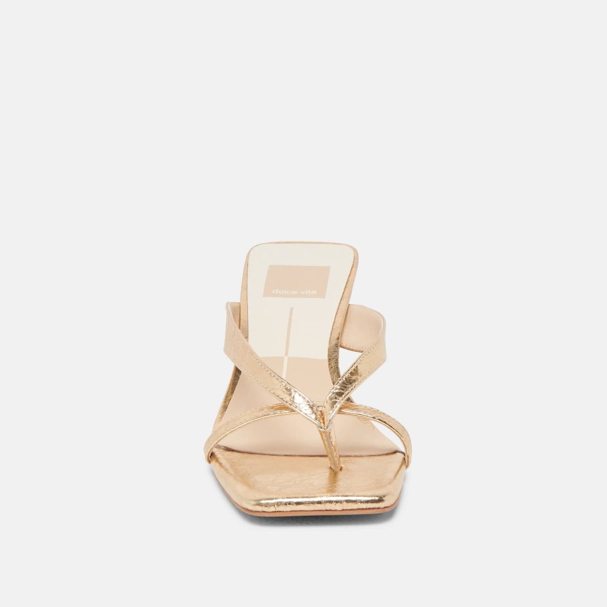 Brevel Heels Gold Distressed Leather