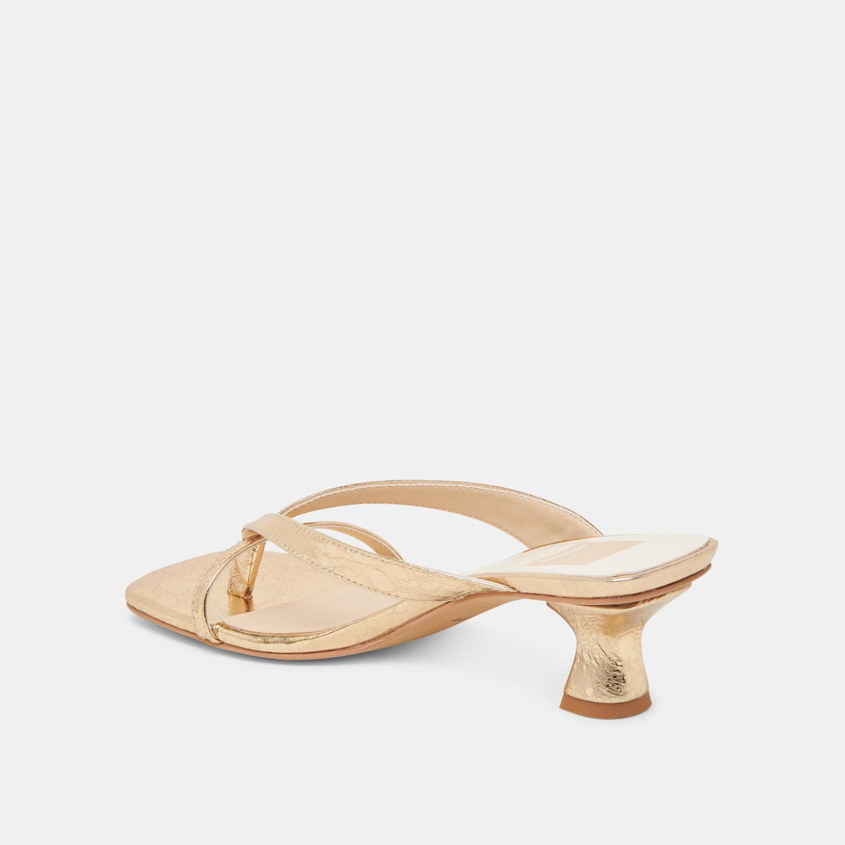 Brevel Heels Gold Distressed Leather