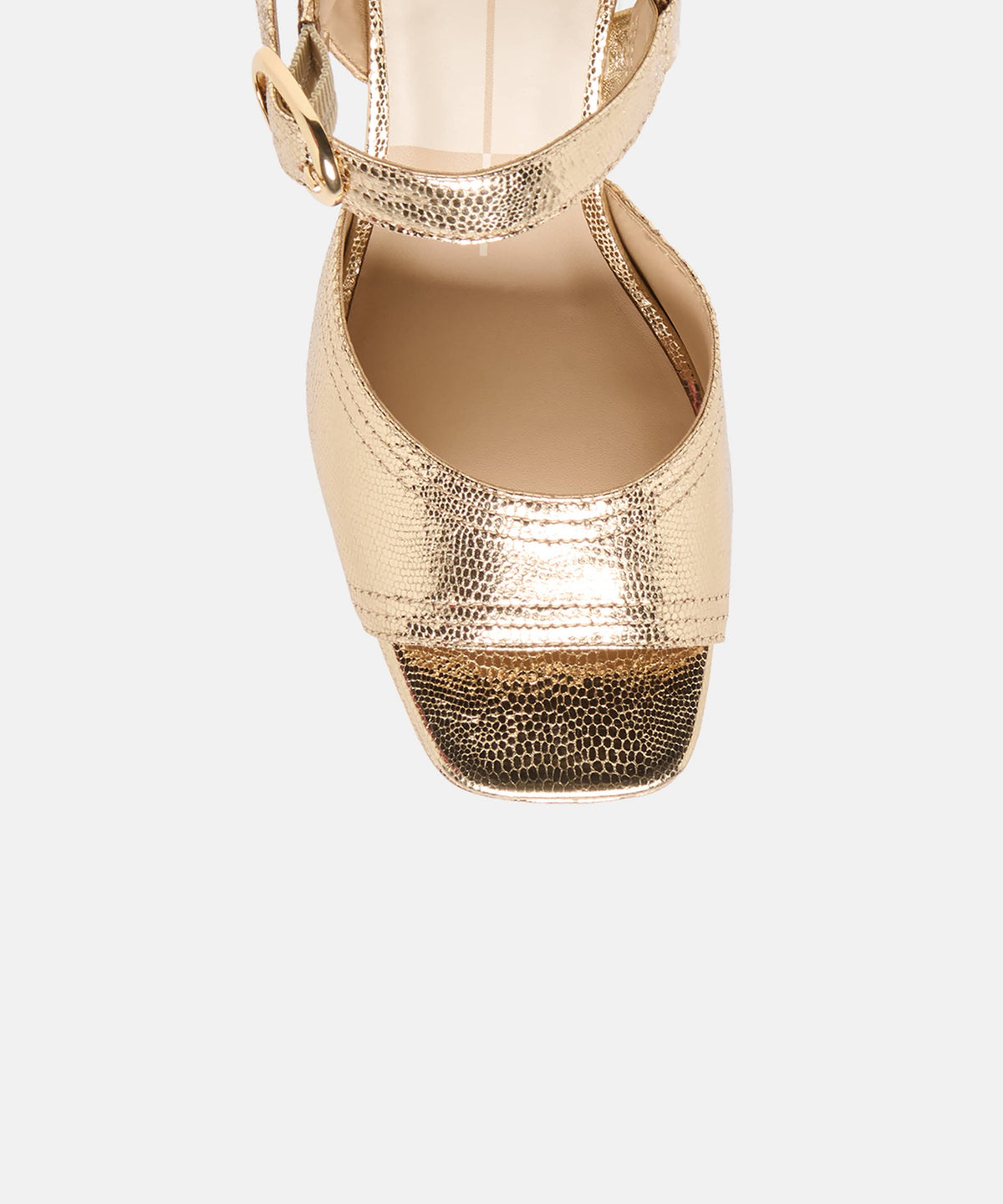 Dolce Vita Fatima Gold Embossed Leather Platform Heel