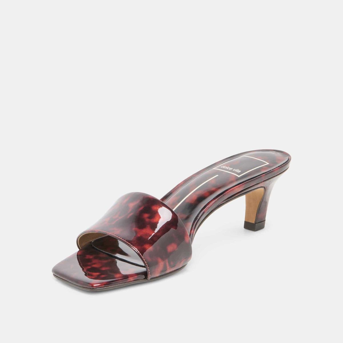 Rexa Tortoise Patent Leather Kitten Heels