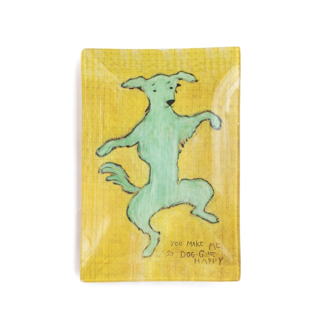 Sugarboo Dancing Dog Large Rectangle Decoupage Plate