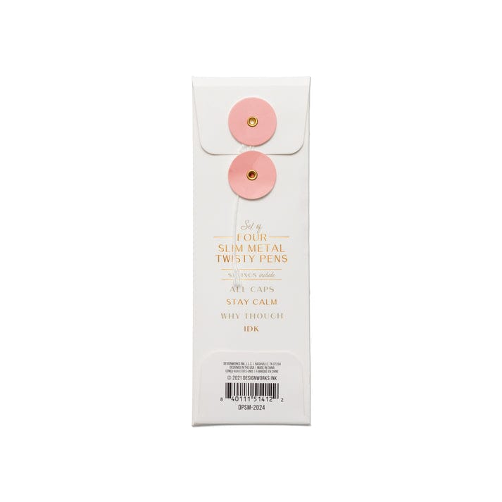 DesignWorks Ink Cream Twisty Slim Pen Set of 4, Sass Set - Little Miss Muffin Children & Home