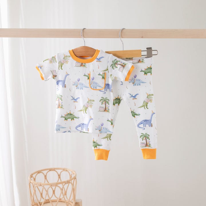 Nola Tawk Nola Tawk Dino-mite Birthday Organic Cotton Pajama Set - Little Miss Muffin Children & Home