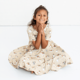 Nola Tawk Nola Tawk Saints Louisiana's MVP Organic Cotton Twirl Dress - Little Miss Muffin Children & Home