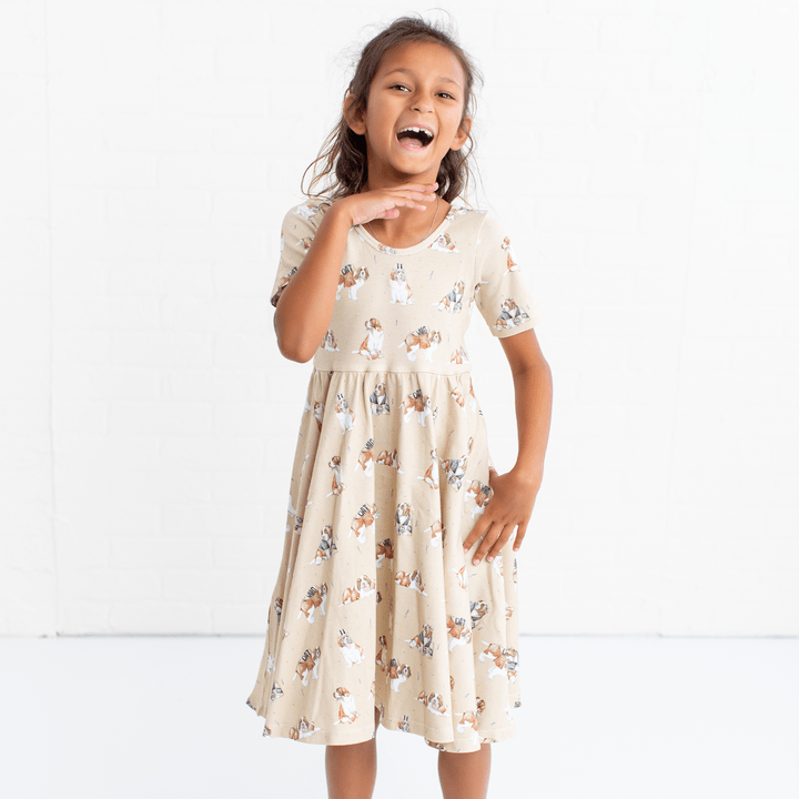 Nola Tawk Nola Tawk Saints Louisiana's MVP Organic Cotton Twirl Dress - Little Miss Muffin Children & Home